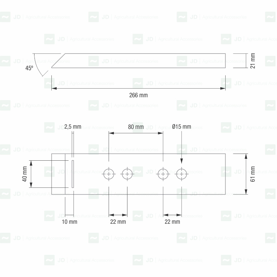 ALM-100. Refuerzo para brazo de control SGC compatible con máquinas de vendimiar Alma. (084206)