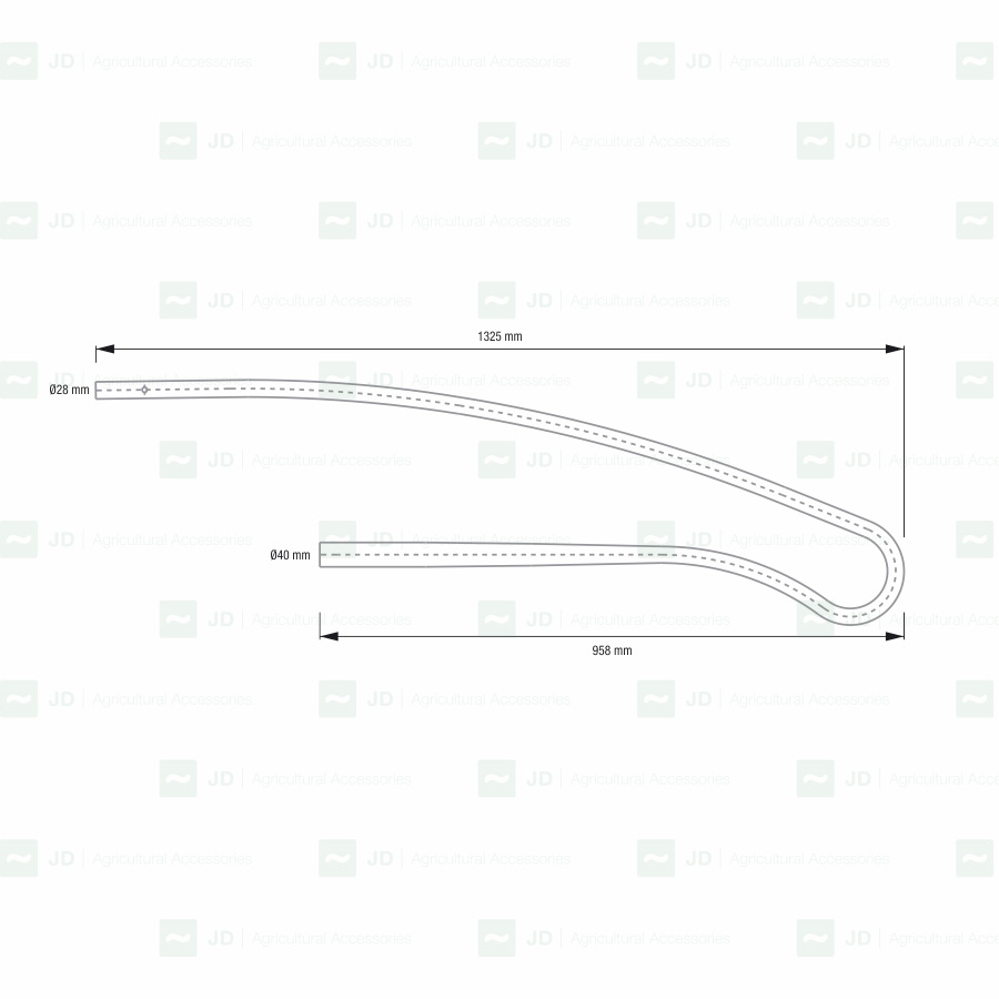 GRE-28-OL. Bastón / Sacudidor para olivo adaptable a vendimiadoras Gregoire: 120SW, 140SW, G9, G10