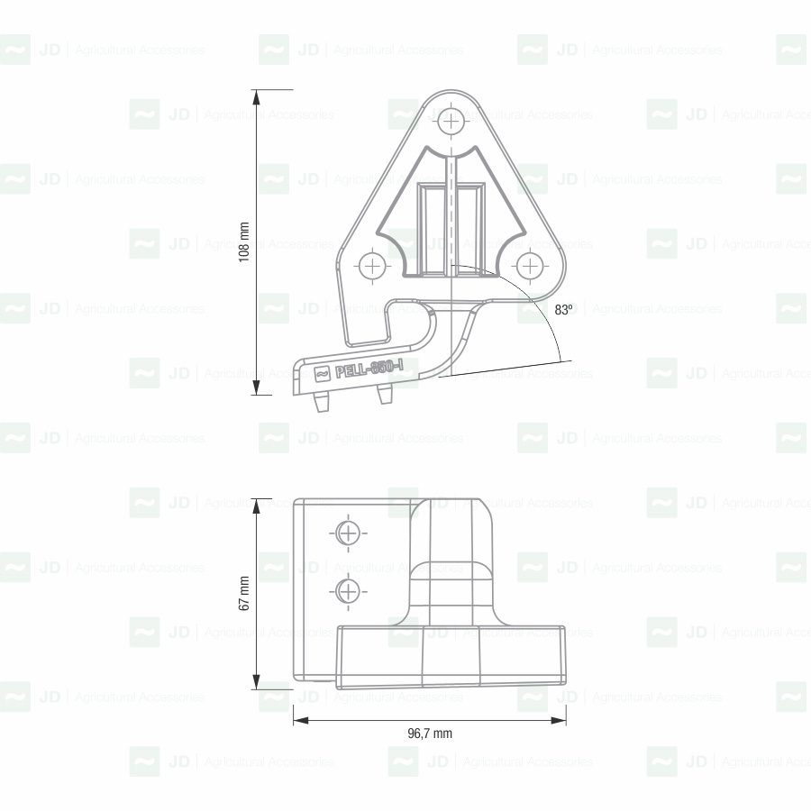 Articulaciones para escamas compatibles con máquinas de vendimiar Pellenc (111850, 111851)