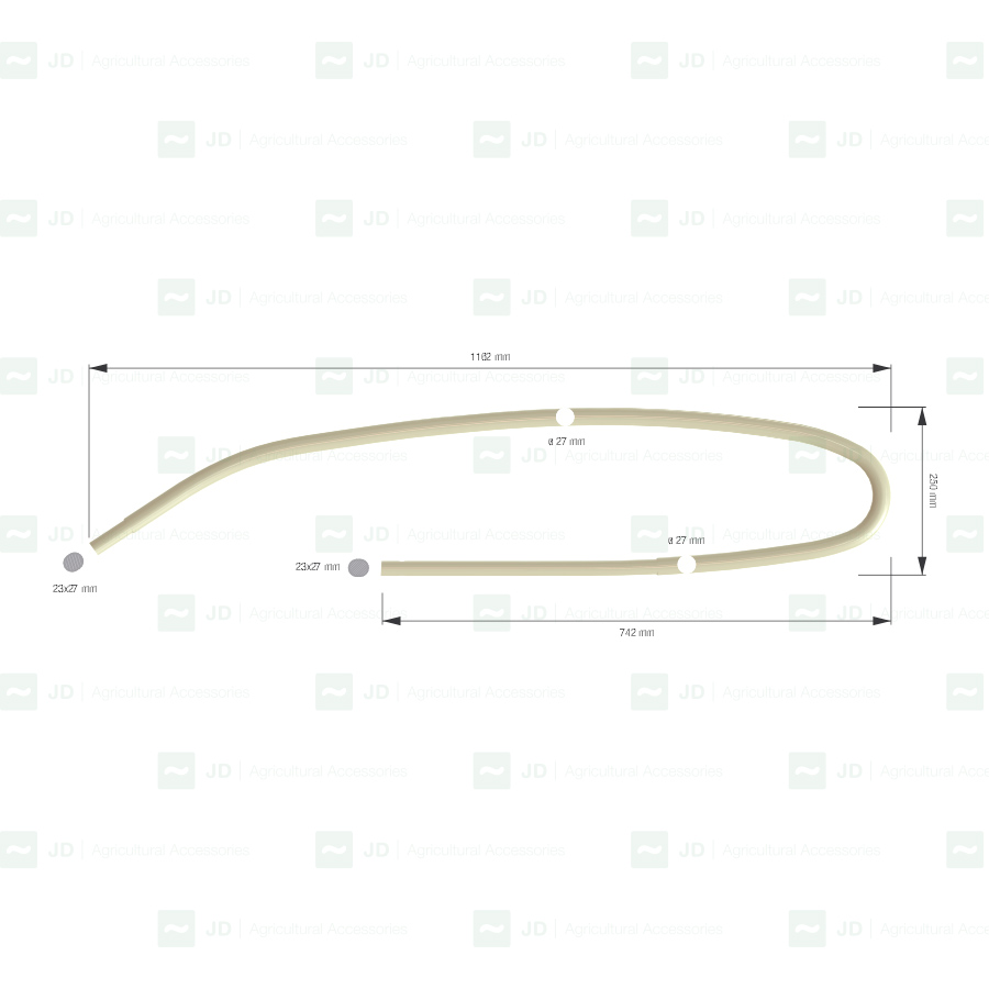 PELL-845. Bastón / Sacudidor adaptable a vendimiadoras Pellenc Serie 8000, 890, 7050 (8927800 / 5646845)