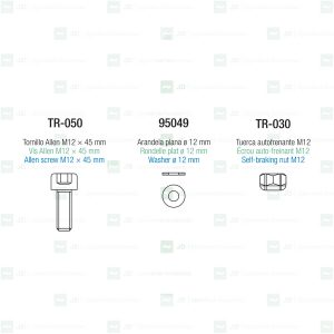 tornillería soporte metálico PELL-SP06-0